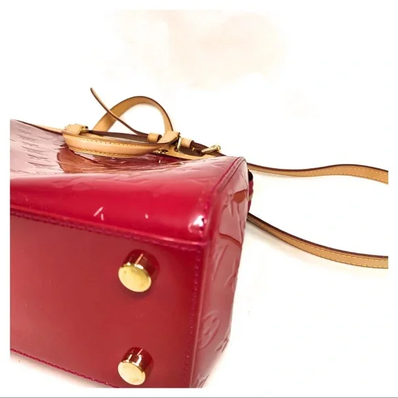Authantic Louis Vuitton Red and Tan Satchel with Gold Accents - Picture 7 of 16